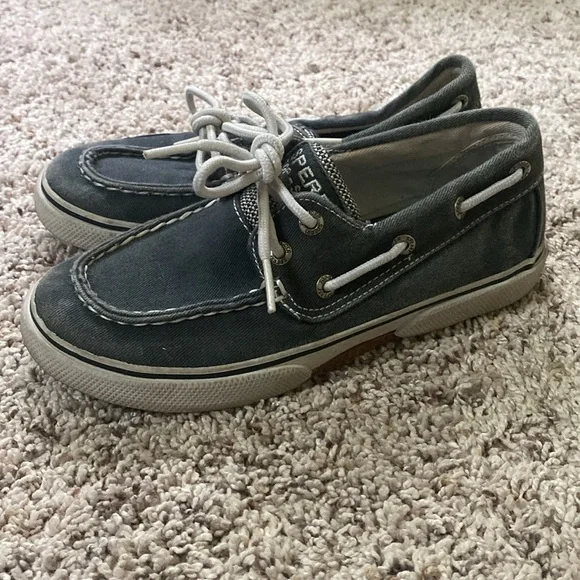 Kids Sperry Top Sider Boat shoes size 13 navy blue and white - Picture 4 of 5